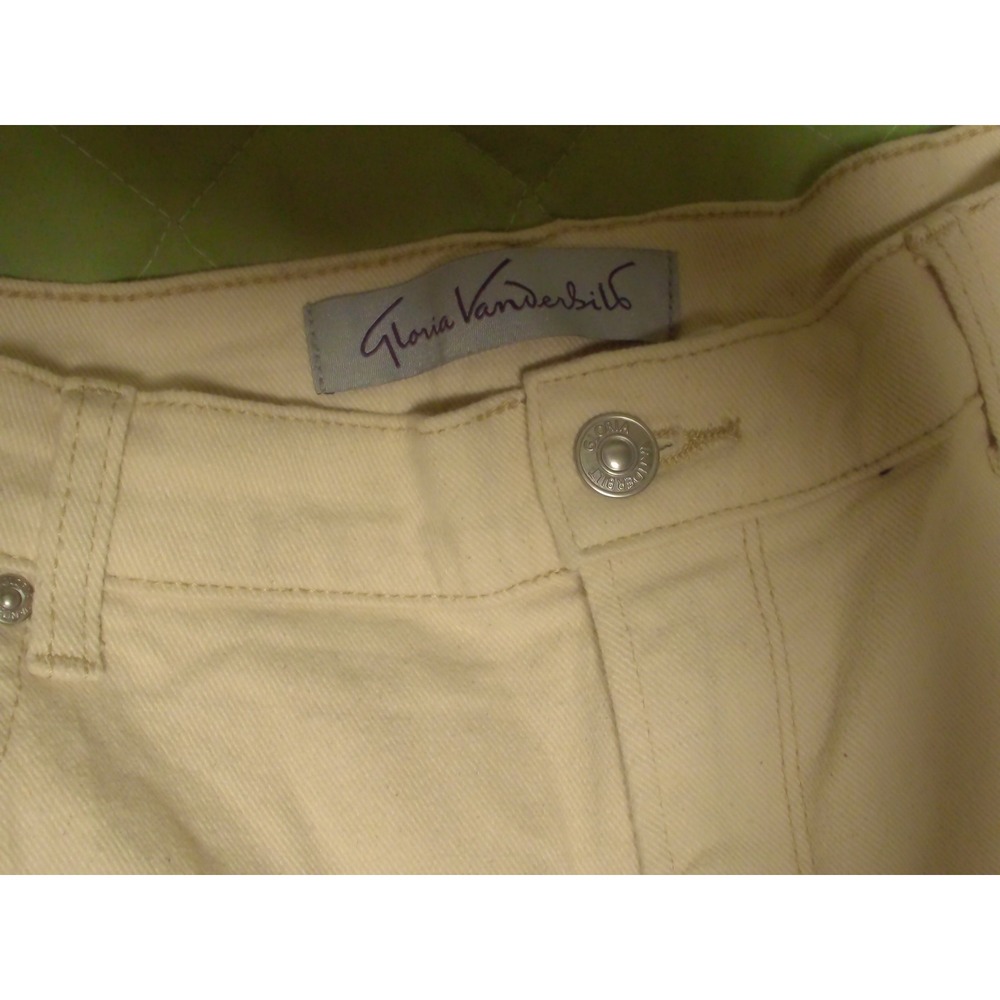 Gloria Vanderbilt Amanda High Rise Straight Leg Cream Jeans Womens Size 18